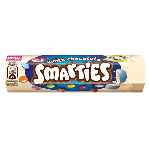 Smarties White Chocolate 34g • Snackje
