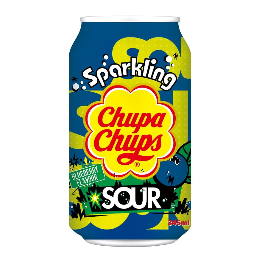 Chupa Chups Sparkling Sour Blueberry 345ml • Snackje