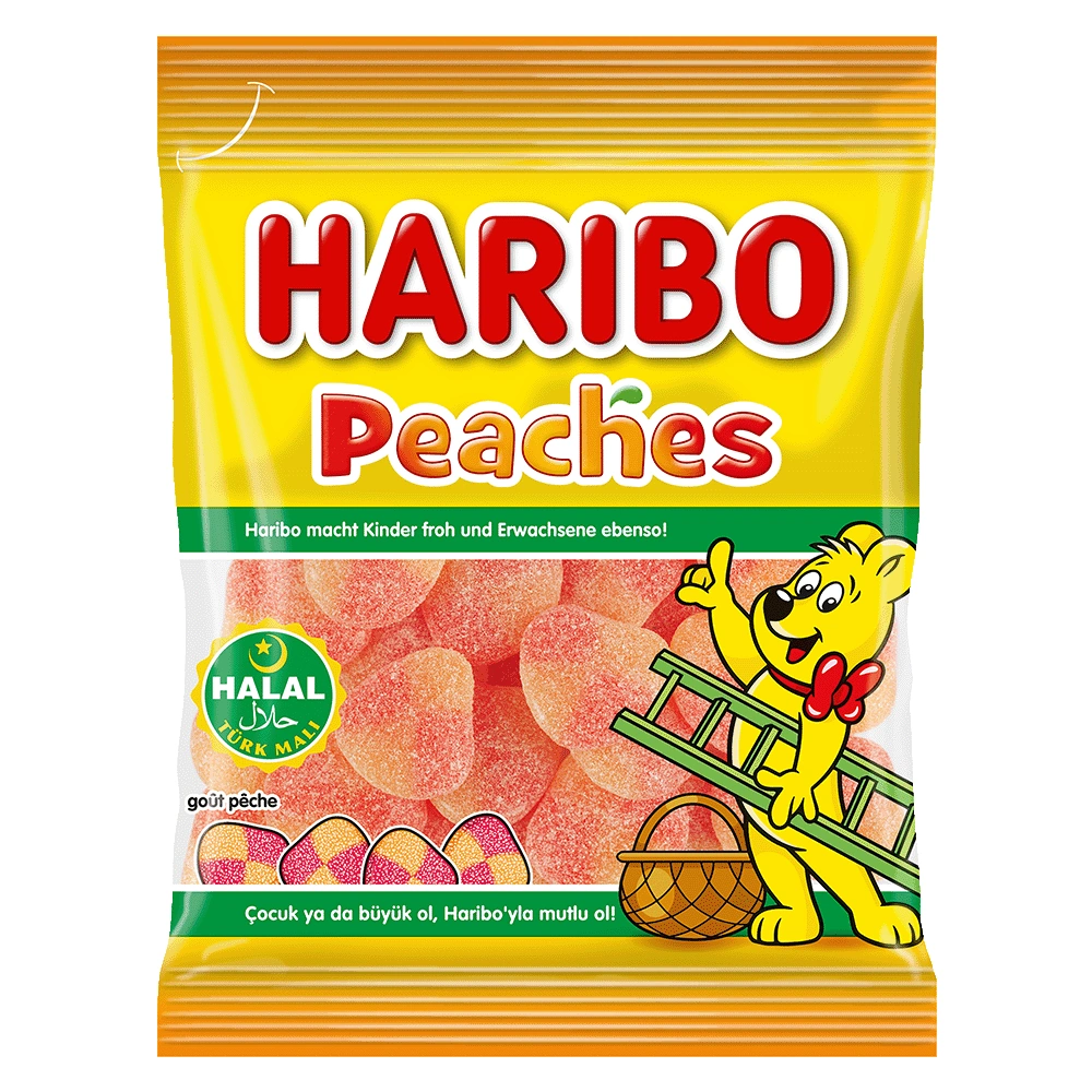 Haribo Halal Peaches 100g • Snackje